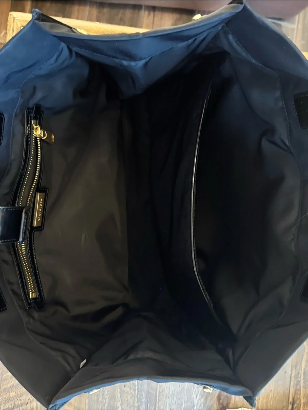 Tory Burch black Tote with Black Logo Medallion